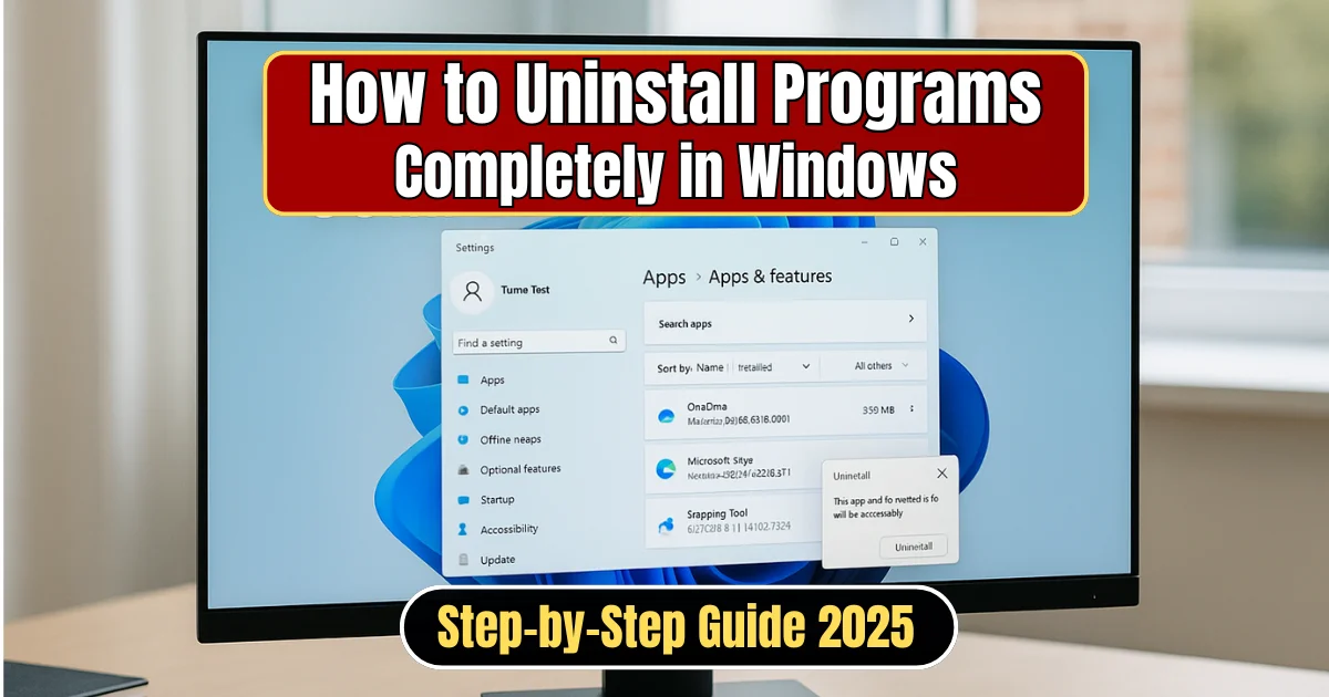 How to Uninstall Programs Completely in Windows: Step-by-Step Guide 2025