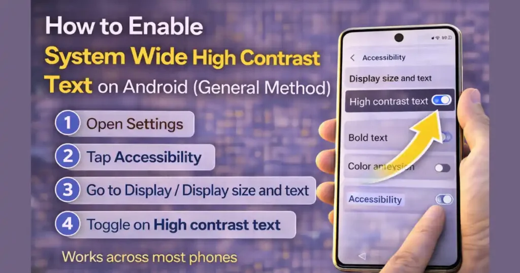 How to Enable System Wide High Contrast Text on Android for Better Readability