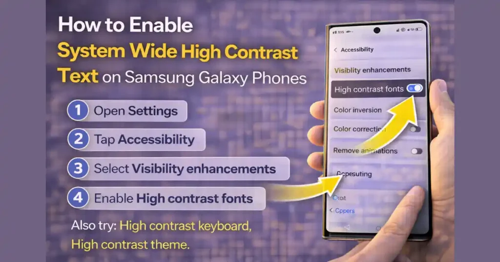 How to Enable System Wide High Contrast Text on Android for Better Readability