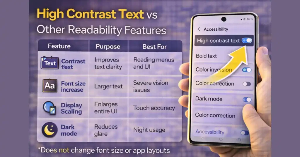 How to Enable System Wide High Contrast Text on Android for Better Readability